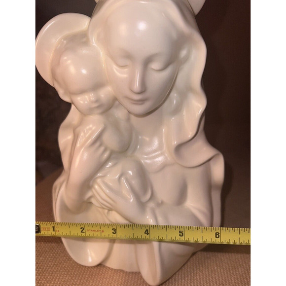 Virgin Mary &Jesus Bisque Porcelain 10" Figurine--Vintage and Beautiful - Picture 9 of 11